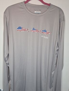 Men's Columbia Terminal Tackle Freedom Fish Long Sleeve Shirt Size XL